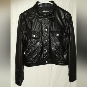 Women's medium black faux leather jacket